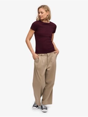 Colorful standard Organic cotton Rib T-Shirt - Oxblood Red - Size large
